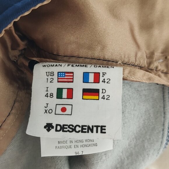 Vintage Descente Ski/Snow Pants High Waist Stirrups Navy Blue/Black Size 12 - Picture 6 of 11